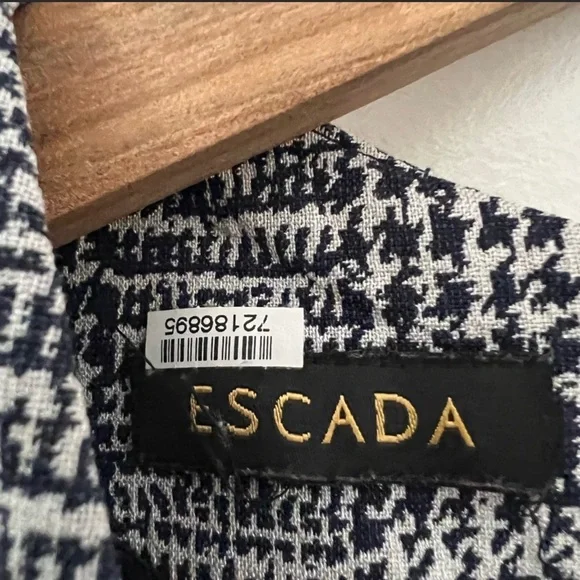 Escada Short Sleeve Glen Check Sheath Dress - Picture 6 of 8